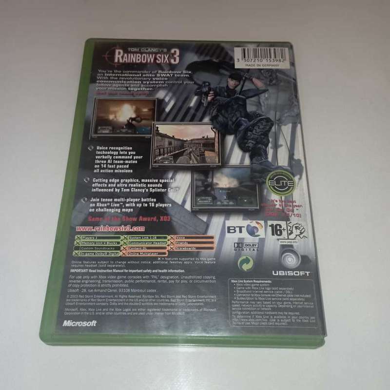 Tom Clancy`s Rainbow Six 3 [Xbox]  **CIB**